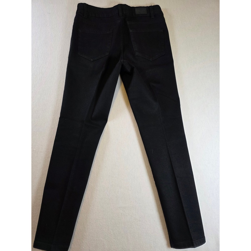 Tahari Black Skinny Jeans Size 12/31 High Rise Stretch Denim Tapered Leg